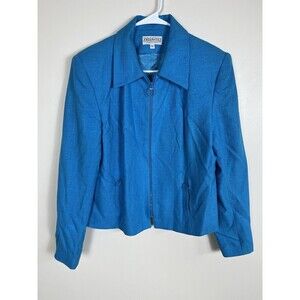 Jordan & Cole Y2K Blazer‎ Jacket Women’s Royal Blue Full Zip Lined Pockets Sz L